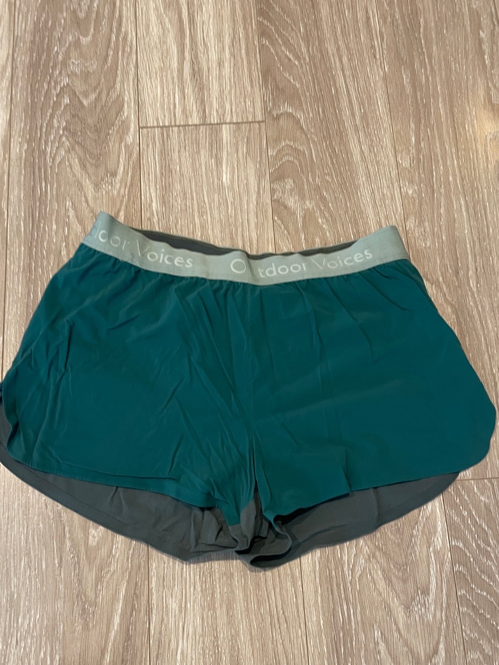 Outdoor Voices Teal Green Athletic Shorts